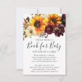 ひまわり花束フローラベビーシャワーベビー本 招待状 (正面)
