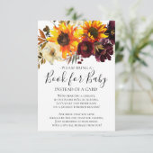 ひまわり花束フローラベビーシャワーベビー本 招待状 (スタンド正面)