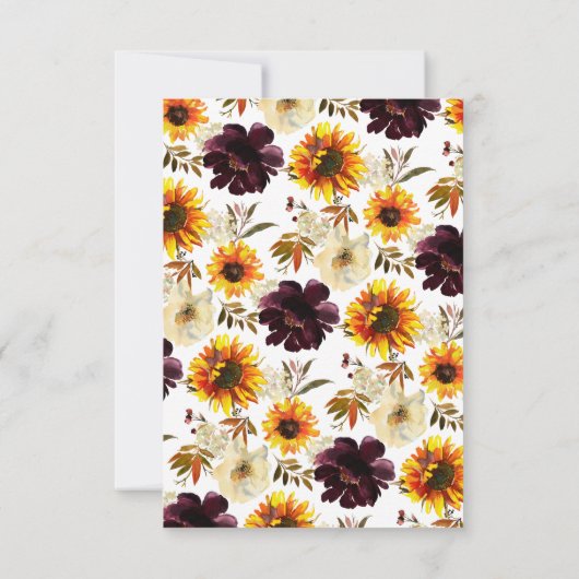 ひまわり花束フローラベビーシャワーベビー本 招待状 (裏面)