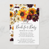 ひまわり花束フローラベビーシャワーベビー本 招待状 (正面/裏面)