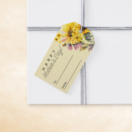ひまわり花束幸せな母の日 ギフトタグ
