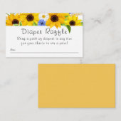 ひまわり花束赤ちゃんシャワーおむつラッフル エンクロージャーカード (正面/裏面)