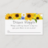 ひまわり花束赤ちゃんシャワーおむつラッフル エンクロージャーカード (正面)