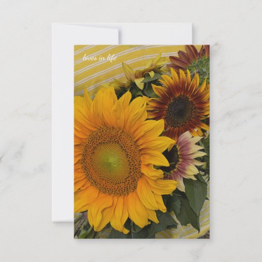 ひまわり花束 ノートカード (正面)