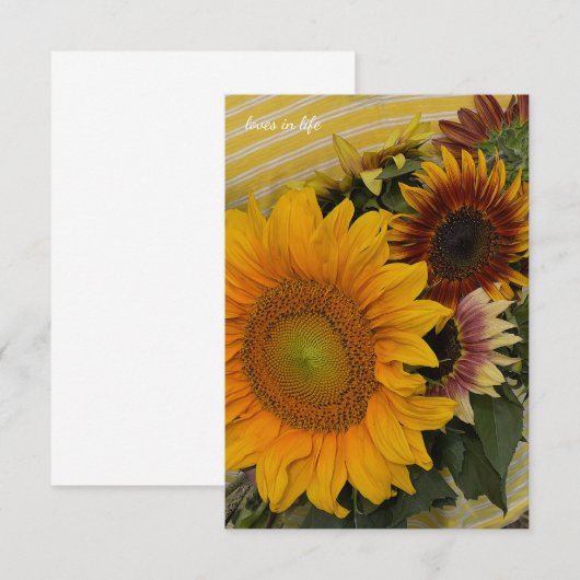 ひまわり花束 ノートカード (正面/裏面)