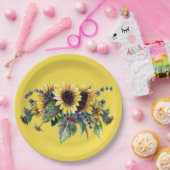 ひまわり花束 ペーパープレート (パーティー)
