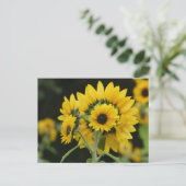 ひまわり花束DIYはがき ポストカード (スタンド正面)