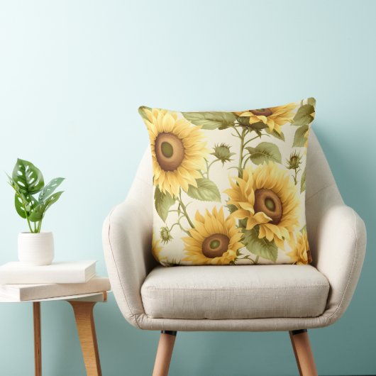 ひまわり花柄 クッション (椅子)