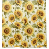 ひまわり花柄 シャワーカーテン (正面)