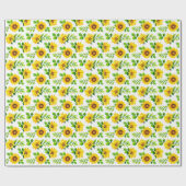 ひまわり花植物柄ガーデンフローラパーティー ラッピングペーパー (フラット)