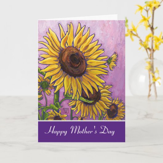ひまわり花母の日 カード (黄色い花)