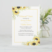 ひまわり花水色フローラリハーサルディナーインヴィ 招待状 (スタンド正面)