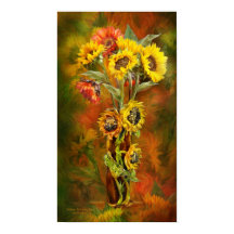 ひまわり花瓶アートポスター/プリント