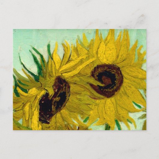 ひまわり花瓶ファンゴッホファインアート ポストカード (正面)