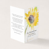 ひまわり花瓶水彩葬儀記念祈りの言葉 名刺 (外部)