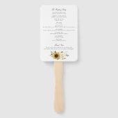 ひまわり花白い花緑の結婚式 プログラム ハンドファン (裏面)