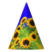 ひまわり花紙パーティーハットウクライナフラッグカラー パーティーハット (左)