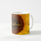 ひまわり花花の写真マグ コーヒーマグカップ (正面右)