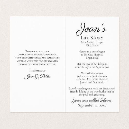 ひまわり花葬祭記念祈りの言葉 名刺 (内部フラット)