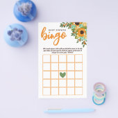 ひまわり花黄色ミント花赤ちゃんシャワービンゴ チラシ (シングル)