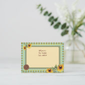 ひまわり花 – 結婚式招待状カード エンクロージャーカード (スタンド正面)