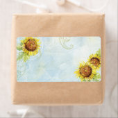 ひまわり花'n渦巻き、結婚式招待状ラベル ラベル (インサイチュ)