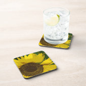 ひまわり芸術的大黄色の花フローラ コースター (右側)