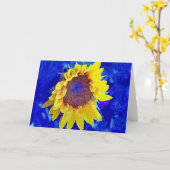 ひまわり芸術的鮮やかな色アートノートカード カード (黄色い花)