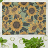 ひまわり茶タオル キッチンタオル (折り畳み)