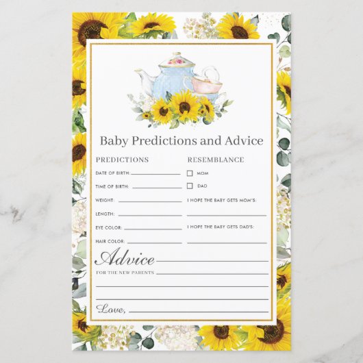 ひまわり茶パーティーベビー予測とアドバイス (正面)