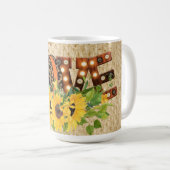 ひまわり茶色と黄色のライトで愛 コーヒーマグカップ (正面右)