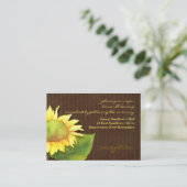 ひまわり茶色のウェディングレセプション エンクロージャーカード (スタンド正面)
