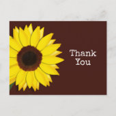 ひまわり茶色サンフラワーブラウンありがとう文字 ポストカード (正面)