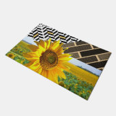 ひまわり茶色レンガのドアマット ドアマット (アングル)