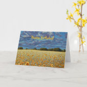 ひまわり草地アート誕生日カード カード (黄色い花)