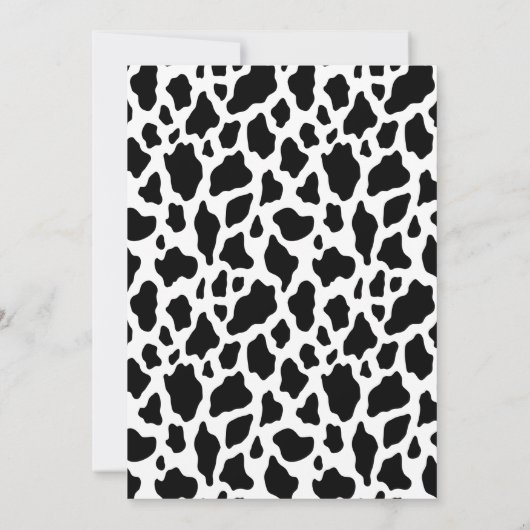 ひまわり草牛プリント金ゴールドグリッター1歳の誕生日 招待状 (裏面)