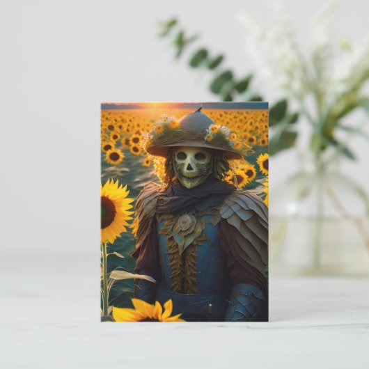 ひまわり葉書の戦士かかし ポストカード (スタンド正面)