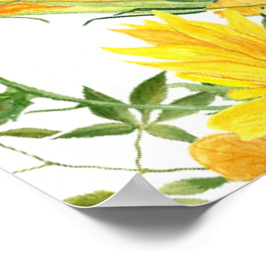 ひまわり葬儀歓迎 ポスター (角)