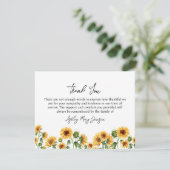 ひまわり葬式ありがとうノートカード死別 サンキューカード (スタンド正面)