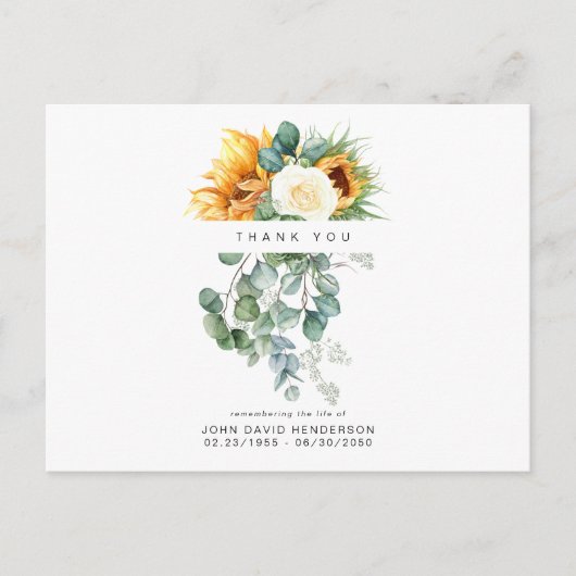 ひまわり葬式の人生の損失ありがとうはがき ポストカード (正面)
