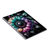 ひまわり虹スプラッシュスパイラルフォトノートブック ノートブック (右側)