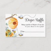 ひまわり蜂おむつラッフルチケットベビーシャワー エンクロージャーカード (正面)