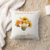 「ひまわり蜂とミツバチ」 クッション (ブランケット)
