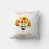 「ひまわり蜂とミツバチ」 クッション (正面)