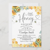 ひまわり蜂の小さな蜂蜜の赤ちゃんシャワー 招待状 (正面)