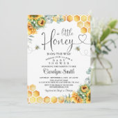 ひまわり蜂の小さな蜂蜜の赤ちゃんシャワー 招待状 (スタンド正面)