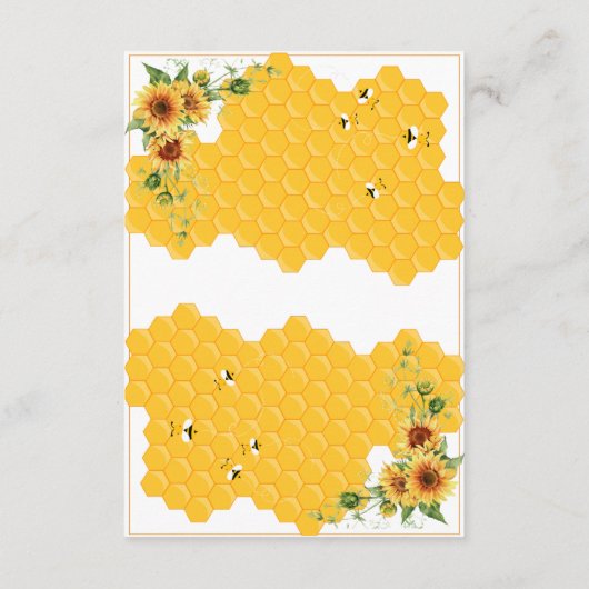 ひまわり蜂の母と蜂の赤ちゃんシャワー エンクロージャーカード (裏面)