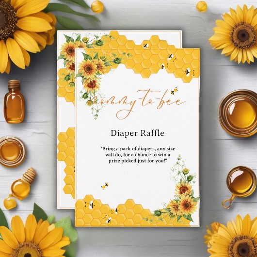 ひまわり蜂の母と蜂の赤ちゃんシャワー エンクロージャーカード