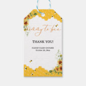 ひまわり蜂の母と蜂の赤ちゃんシャワー ギフトタグ (正面)