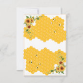 ひまわり蜂の母と蜂の赤ちゃんシャワー サンキューカード (裏面)